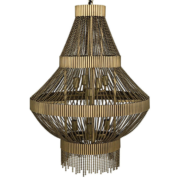 Domo Metal Chandelier With Brass Finish Chandeliers LOOMLAN By Noir