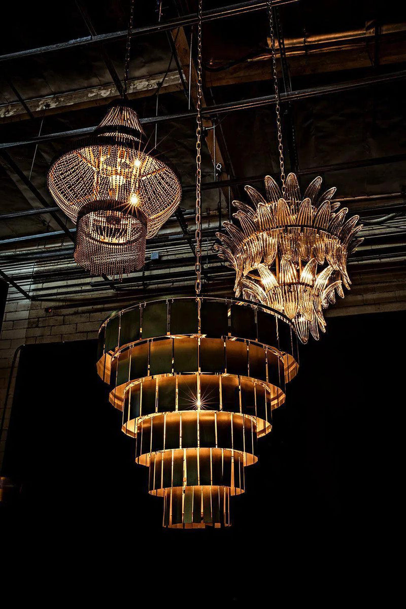 Domo Metal Chandelier With Brass Finish Chandeliers LOOMLAN By Noir