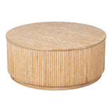 Donald Wood Brown Round Cocktail Table Coffee Tables LOOMLAN By Sarreid