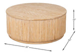 Donald Wood Brown Round Cocktail Table Coffee Tables LOOMLAN By Sarreid