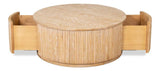 Donald Wood Brown Round Cocktail Table Coffee Tables LOOMLAN By Sarreid