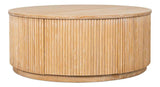 Donald Wood Brown Round Cocktail Table Coffee Tables LOOMLAN By Sarreid