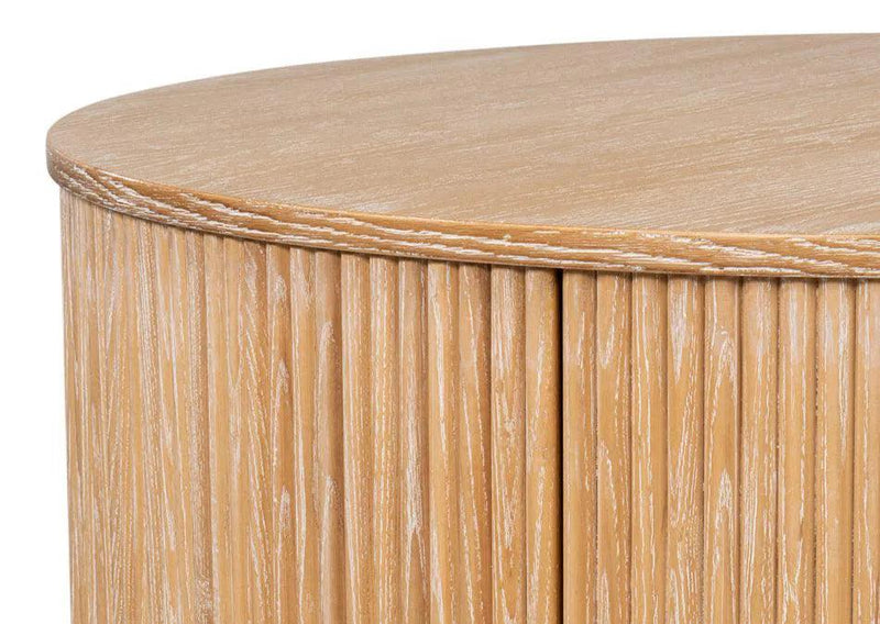 Donald Wood Brown Round Cocktail Table Coffee Tables LOOMLAN By Sarreid