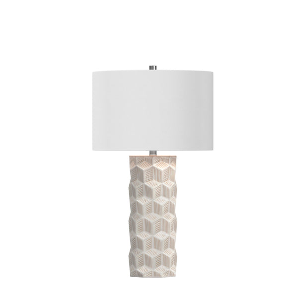 Donness Ceramic Cream Table Lamp Table Lamps LOOMLAN By Bassett Mirror