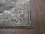 Doon Central Medallion Gray Kitchen Hallway Runner Rug Area Rugs LOOMLAN By LOOMLAN