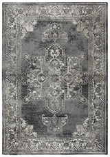 Doon Central Medallion Gray Kitchen Hallway Runner Rug Area Rugs LOOMLAN By LOOMLAN