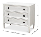 Dorris Bungalow Chest of Three Drawers White Chests LOOMLAN By Sarreid