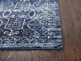 Dors Scroll Work Blue Kitchen Hallway Runner Rug Area Rugs LOOMLAN By LOOMLAN