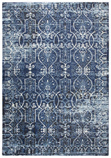 Dors Scroll Work Blue Kitchen Hallway Runner Rug Area Rugs LOOMLAN By LOOMLAN