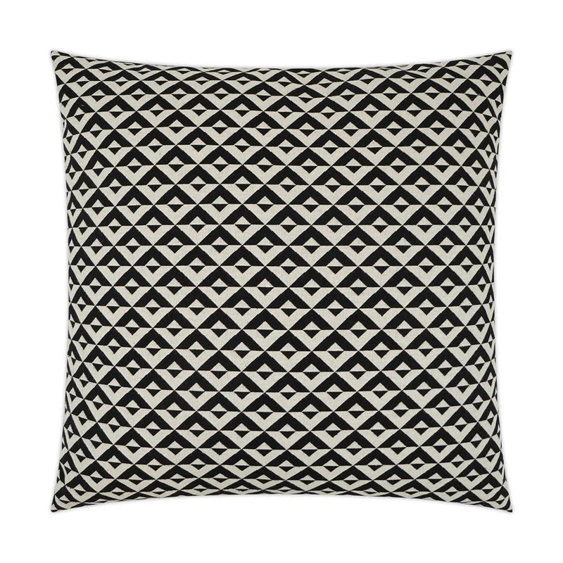 Double Diamond Modern Black Large Throw Pillow With Insert Throw Pillows LOOMLAN By D.V. Kap