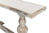 Double Pedestal Console Table Distressed White Solid Wood Console Tables LOOMLAN By Sarreid