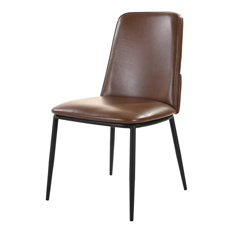 Douglas Dark Brown Leather Armless Dining Chair (Set of 2) Dining Chairs LOOMLAN By Moe's Home