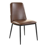 Douglas Dark Brown Leather Armless Dining Chair (Set of 2) Dining Chairs LOOMLAN By Moe's Home