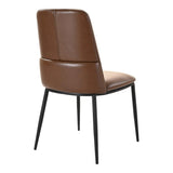 Douglas Dark Brown Leather Armless Dining Chair (Set of 2) Dining Chairs LOOMLAN By Moe's Home