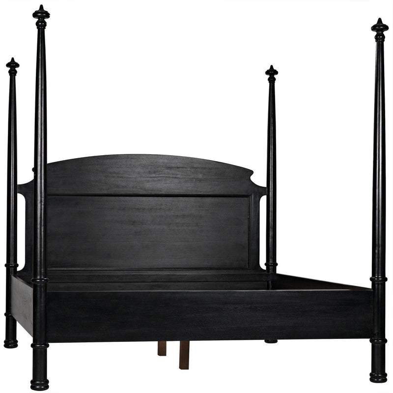 Douglas Four Poster Wood Black Bed Frame Beds LOOMLAN By Noir