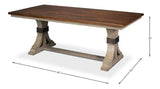 Dover Wood and Metal Brown Rectangular Dining Table Dining Tables LOOMLAN By Sarreid