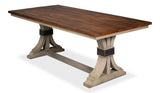 Dover Wood and Metal Brown Rectangular Dining Table Dining Tables LOOMLAN By Sarreid