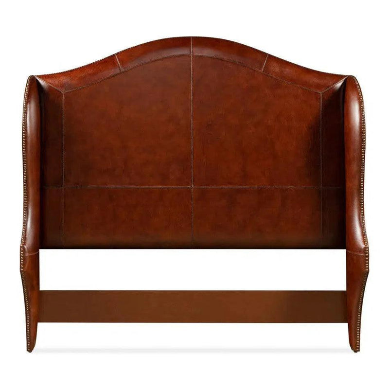 Dowry Equestrian Genuine Leather Headboard Beds LOOMLAN By Sarreid