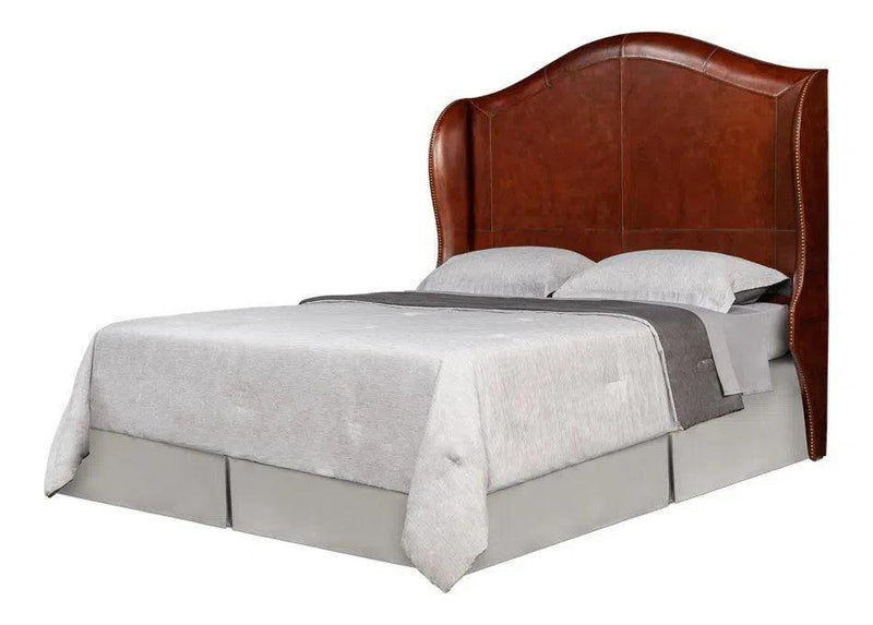 Dowry Equestrian Genuine Leather Headboard Beds LOOMLAN By Sarreid