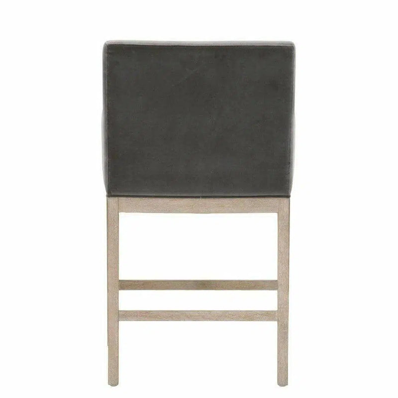 Drake Counter Stool Dark Dove Velvet Natural Gray Oak Counter Stools LOOMLAN By Essentials For Living