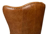 Drake Distilled Leather Brown Arm Chair Club Chairs LOOMLAN By Sarreid