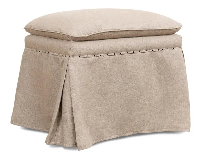 Draped Skirted Ottoman Ottomans LOOMLAN By Sarreid