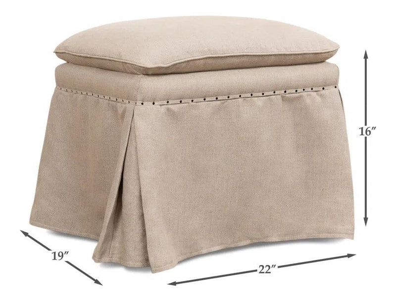 Draped Skirted Ottoman Ottomans LOOMLAN By Sarreid