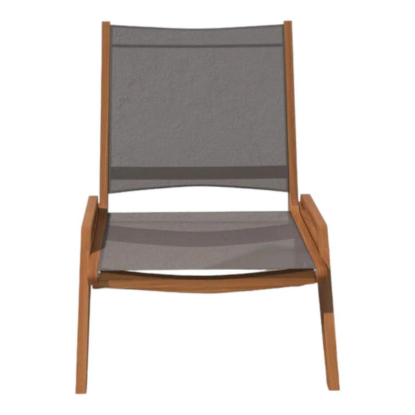 Draper Teak Outdoor Sling Chat Chair Outdoor Accent Chairs LOOMLAN By HiTeak