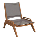 Draper Teak Outdoor Sling Chat Chair Outdoor Accent Chairs LOOMLAN By HiTeak