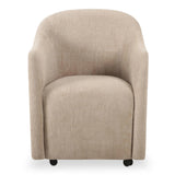 Drava Rolling Polyester Upholstered Armless Dining Chair Dining Chairs LOOMLAN By Moe's Home