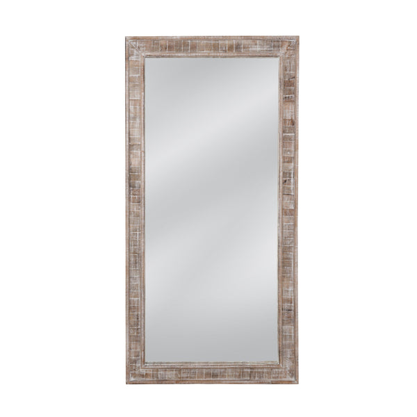 Drew Wood Brown Vertical Floor Mirror Floor Mirrors LOOMLAN By Bassett Mirror