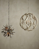 Driftwood Whitewash Orb Chandelier Chandeliers LOOMLAN By Currey & Co