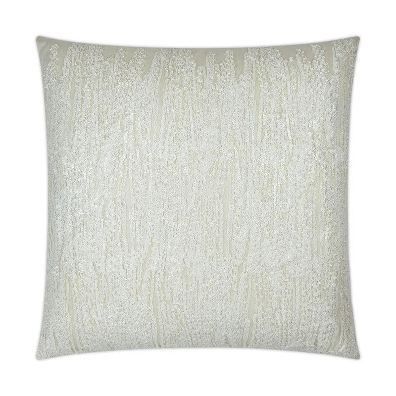 Dripping Glam Textured White Large Throw Pillow With Insert Throw Pillows LOOMLAN By D.V. Kap