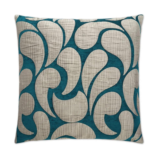 Drizzle Peacock Teal Throw Pillow With Insert Throw Pillows LOOMLAN By D.V. Kap