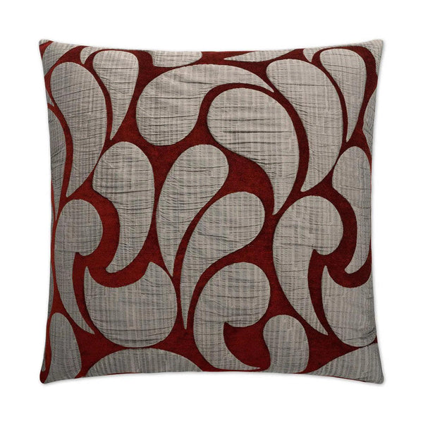 Drizzle Ruby Red Throw Pillow With Insert Throw Pillows LOOMLAN By D.V. Kap