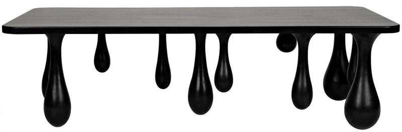 Drop Wood Black Rectangle Coffee Table Coffee Tables LOOMLAN By Noir