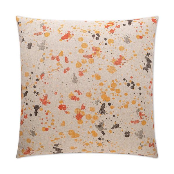 Dropcloth Orange Throw Pillow With Insert Throw Pillows LOOMLAN By D.V. Kap