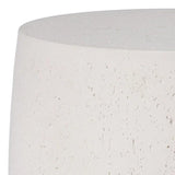 Drum 18 in. Round Chalk White Terrazzo Garden Stool Outdoor Stools LOOMLAN By Emissary