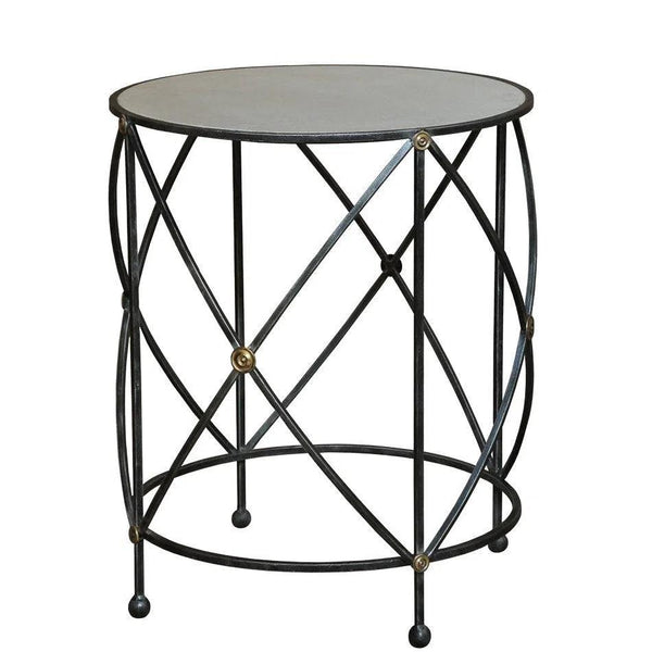 Drum & Fife Lamp Table Side Table Marble Top Side Tables LOOMLAN By Sarreid