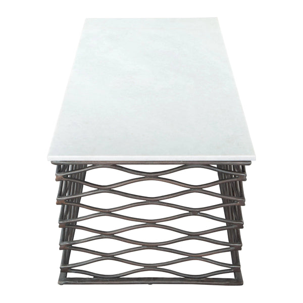 Duchess Coffee Table White & Antique Black Coffee Tables LOOMLAN By Zuo Modern