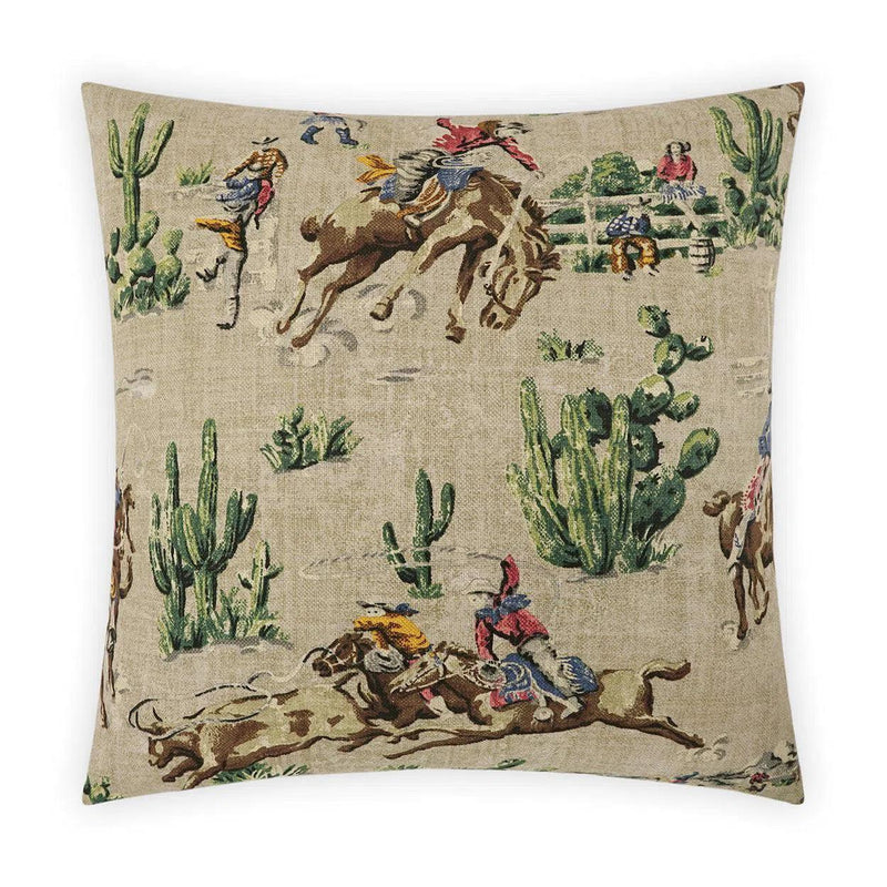 Dude Ranch Brown Throw Pillow With Insert Throw Pillows LOOMLAN By D.V. Kap