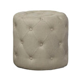 Dumplin' Linen Round Stool Poufs and Stools LOOMLAN By Furniture Classics