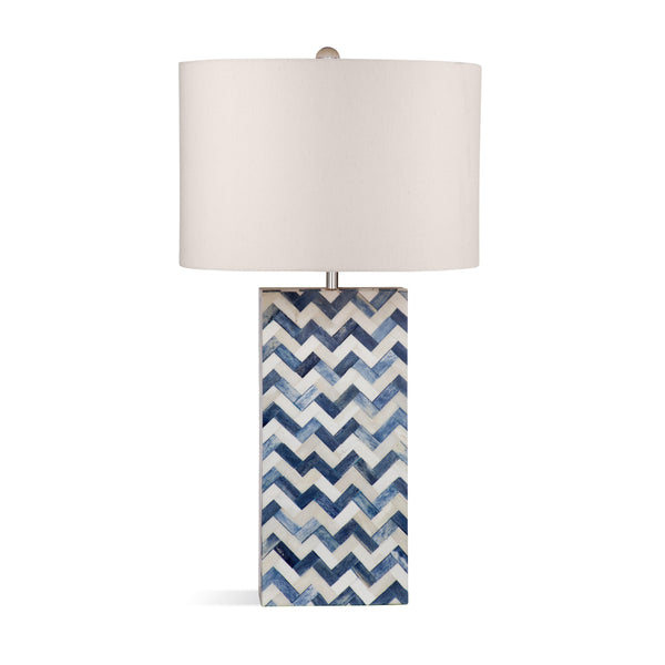 Dunmore Bone and Iron Blue Table Lamp Table Lamps LOOMLAN By Bassett Mirror