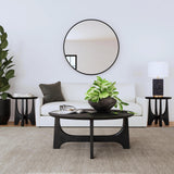 Dunnigan Wood Black Round Cocktail Table Coffee Tables LOOMLAN By Bassett Mirror