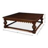 Durand Coffee Table Square Solid Wood Dark Brown Coffee Tables LOOMLAN By Sarreid