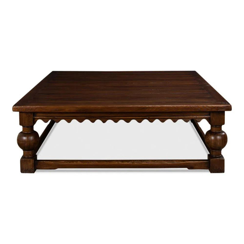 Durand Coffee Table Square Solid Wood Dark Brown Coffee Tables LOOMLAN By Sarreid