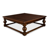 Durand Coffee Table Square Solid Wood Dark Brown Coffee Tables LOOMLAN By Sarreid