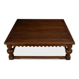 Durand Coffee Table Square Solid Wood Dark Brown Coffee Tables LOOMLAN By Sarreid