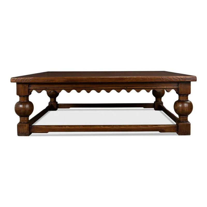 Durand Coffee Table Square Solid Wood Dark Brown Coffee Tables LOOMLAN By Sarreid