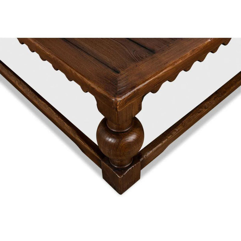 Durand Coffee Table Square Solid Wood Dark Brown Coffee Tables LOOMLAN By Sarreid